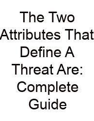 The Two Attributes That Define A Threat Are: Complete Guide