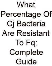 What Percentage Of Cj Bacteria Are Resistant To Fq: Complete Guide